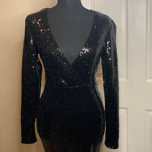 Long sleeve sequin black maxi dress🖤